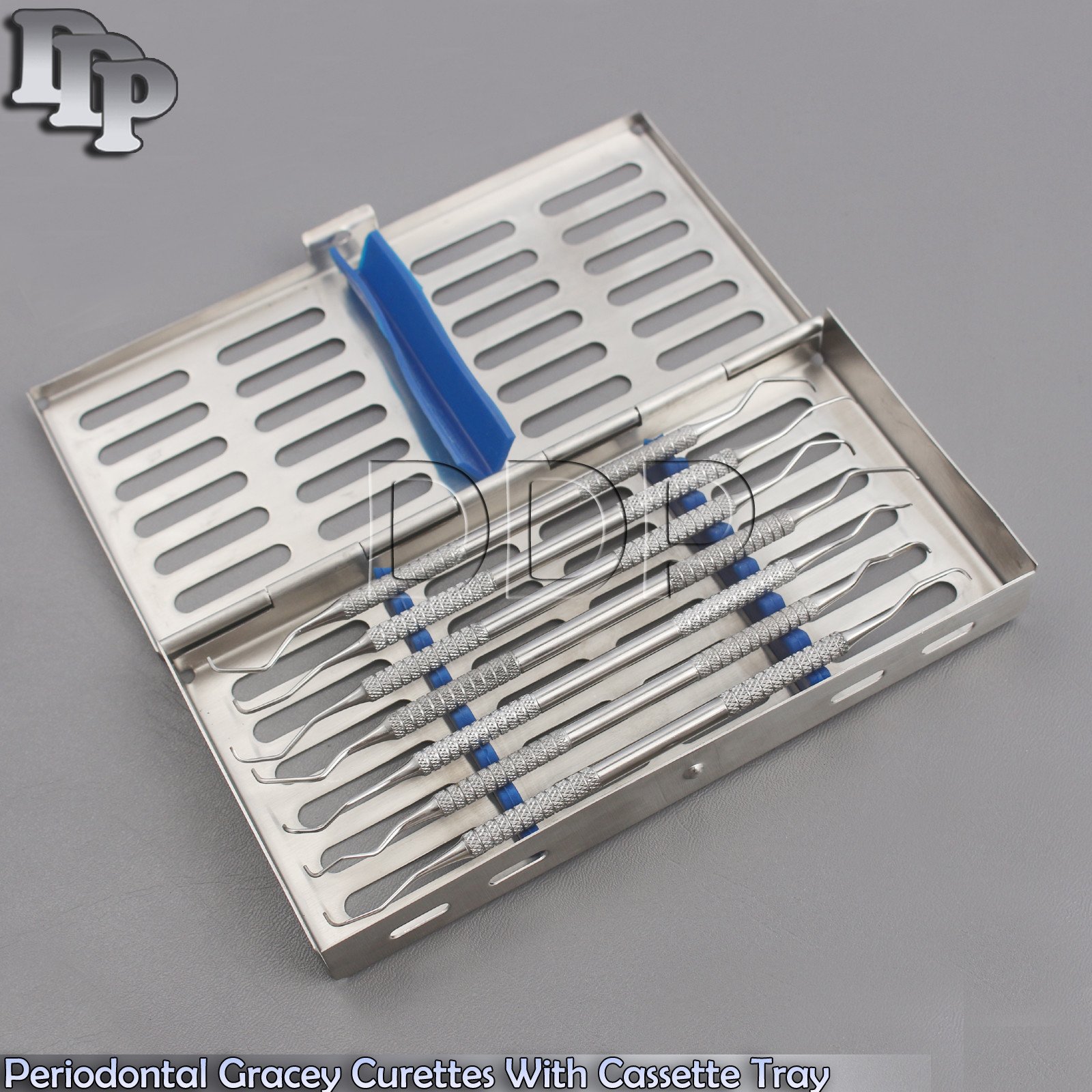 Periodontal Gracey Curettes 7 Pcs Dental Instruments Mesh Tray Cassette Box Kit - Image 4