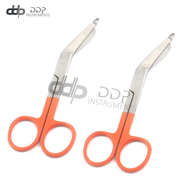 Premium 2 Lister Bandage Nurse Scissors 5.5" Medical Surgical Instruments-Orange