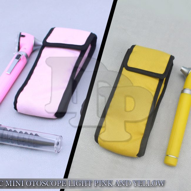 Pro Physician 2.5V Halogen Light FiberOptic Otoscope Diagnos Light Pink & Yellow