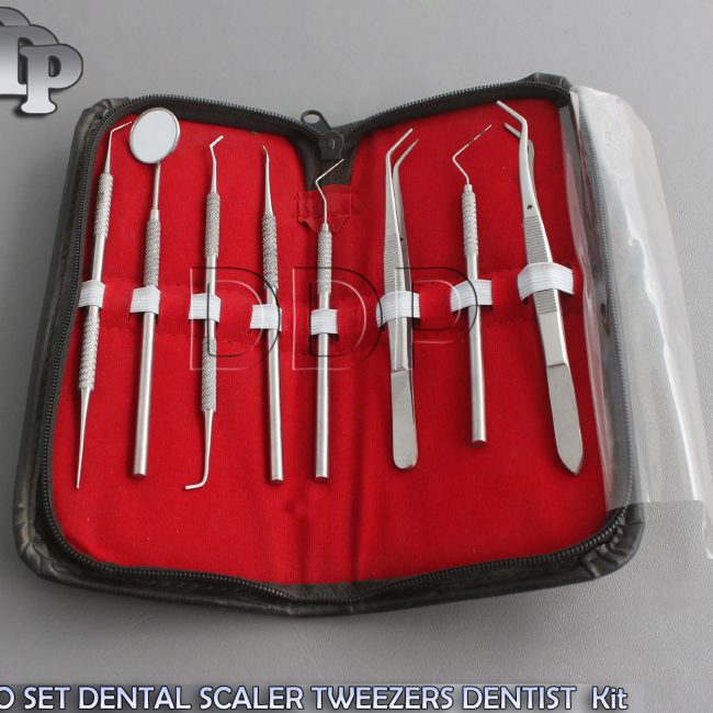 Pro Set Dental Scaler Tweezers Dentist Instruments Pick Tool Kit Pr-110