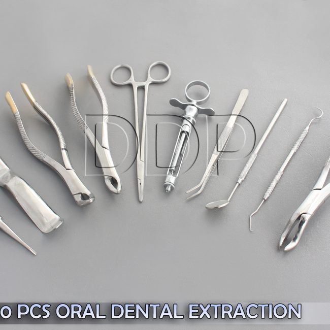 SET OF 10 PCS ORAL DENTAL EXTRACTION KIT+EXTRACTING FORCEPS#150+151+210H, EX-331
