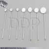 SET OF 7 LARYNGEAL BOILABLE HYGIENE DENTAL MIRRORS WITH HANDLE #0,1,2,3,4,5,6
