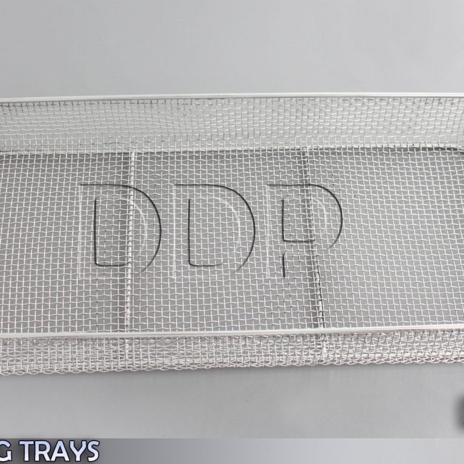 STERILIZING TRAYS Micro Tray Drop Handle 21'' x 10" x 4" Mesh Box DN-321