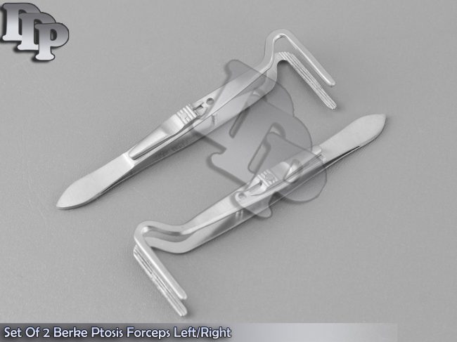Set Of 2 Berke Ptosis Forceps Left/Right 4" ENT Ophthalmic Instruments