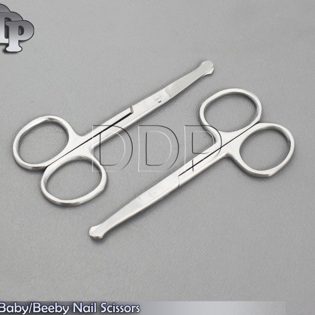 Set Of 2 x Baby/Beeby Nail Scissors Straight Round Edge 9.5cm BTS-227