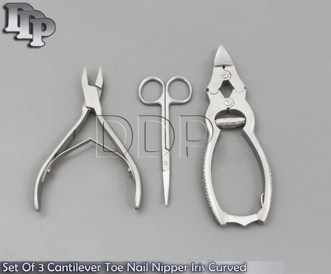 Set Of 3 Cantilever Toe Nail Nipper Iris Curved Podiatry Chiropody Instru,BTS-88
