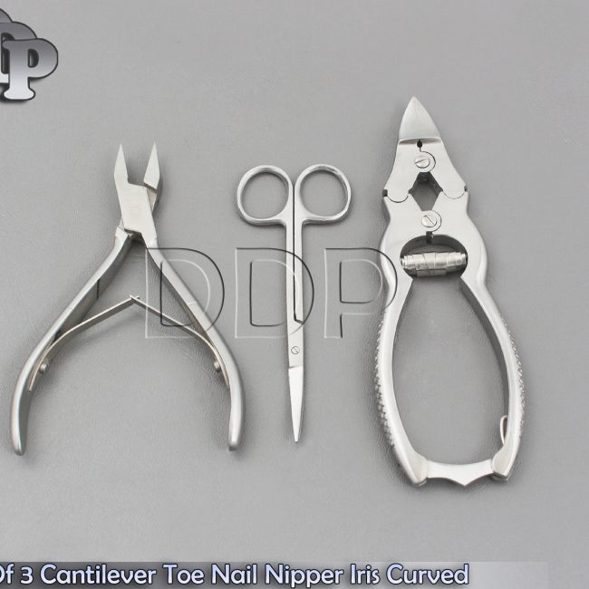 Set Of 3 Cantilever Toe Nail Nipper Iris Curved Podiatry Chiropody Instru,BTS-88
