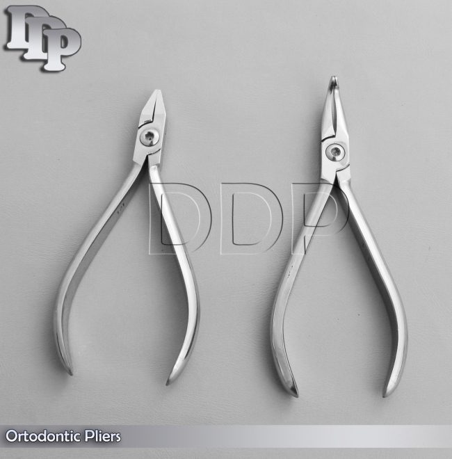 Set of 2 Adams Pliers & How Plier Curved Orthodontic Instruments Set