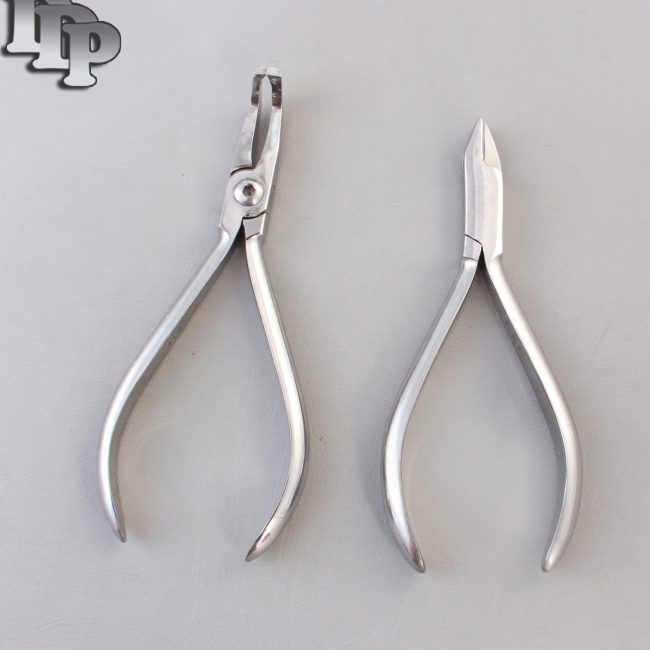 Set of 2 Aderer 3 Prong Plier & Bracket Remover Plier Angled Orthodontic