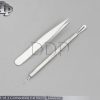 Set of 2 Comedone Extractor Tweezers Blackhead Remover Hair Plucking Tweezers