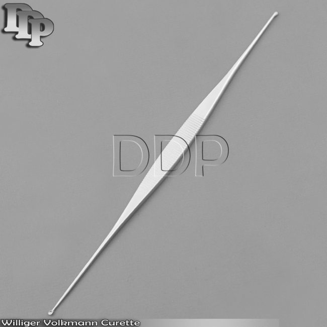 Williger Volkmann Curette 8" 1.5mm & 2.5mm Oval Cup