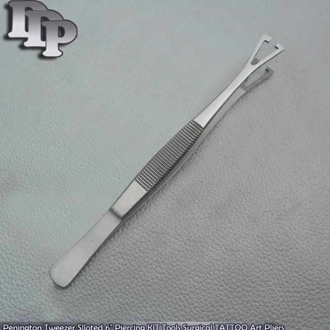 1 Pcs Penington Tweezer Slloted 6" Piercing KIT Tools Surgical TATTOO Art Pliers
