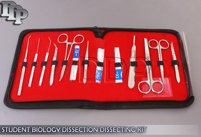 15 PCS STUDENT BIOLOGY DISSECTION DISSECTING KIT W/ STERILE BLADE #21 DS-1252