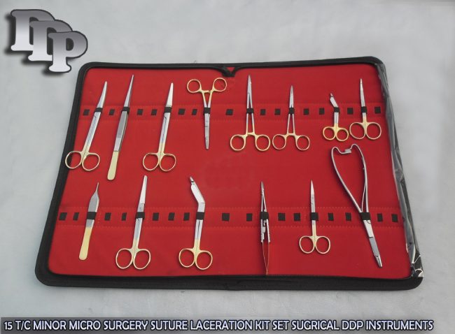 15 T C MINOR MICRO SURGERY SUTURE KIT SET SUGRICAL INSTRUMENTS