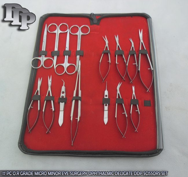 17 Pc O.R Grade Micro Minor Eye Surgery Ophthalmic Delicate Scissors Kit EY-048