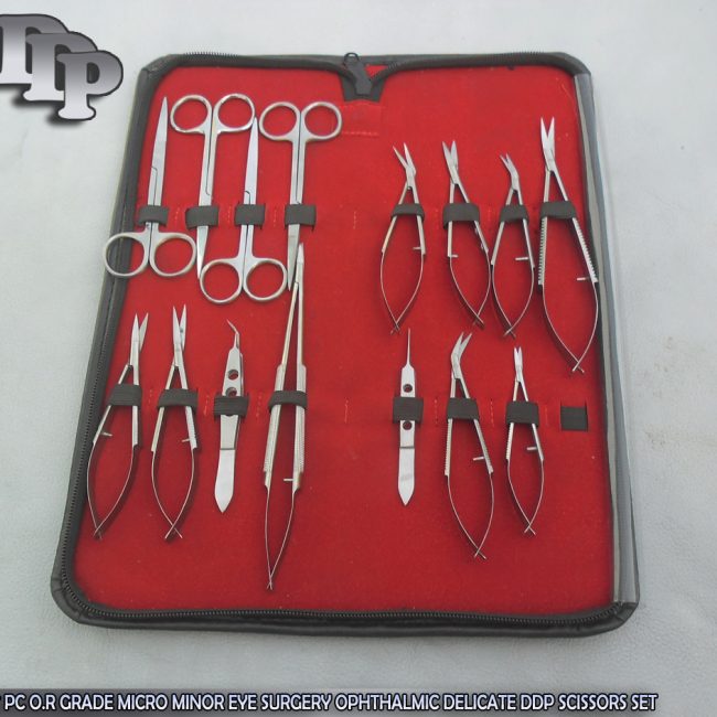 17 Pc O.R Grade Micro Minor Eye Surgery Ophthalmic Delicate Scissors Kit EY-048