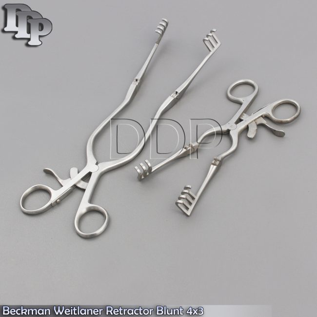 2 O.R GRADE BECKMAN WEITLANER RETRACTOR 6" + 8" BLUNT 4X3 PRONGS HINGED BLADE