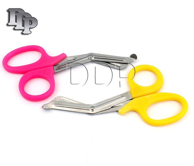 2 PARAMEDIC UTILITY BANDAGE TRAUMA EMT EMS SHEARS SCISSORS 5.5 INCH-PINK YELLOW