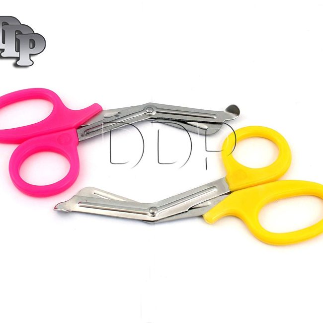 2 PARAMEDIC UTILITY BANDAGE TRAUMA EMT EMS SHEARS SCISSORS 5.5 INCH-PINK YELLOW