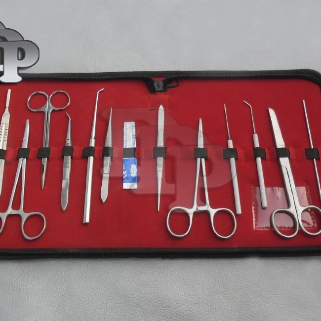 22 PCS BIOLOGY LAB ANATOMY MEDICAL STUDENT DISSECTING KIT + SCALPEL BLADES #20