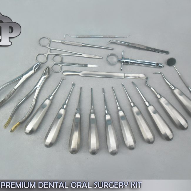 22 PCS PREMIUM DENTAL ORAL SURGERY KIT SURGICAL INSTRUMENTS FORCEPS GOLD HANDLE
