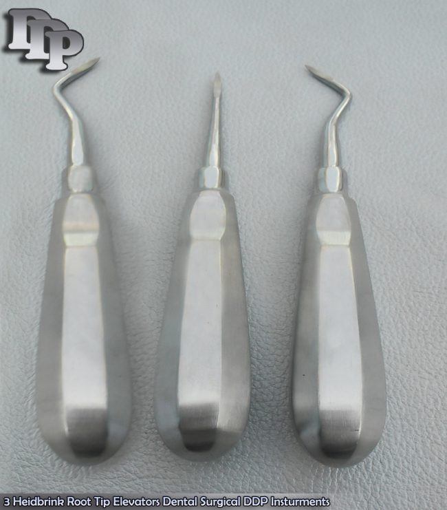 3 Heidbrink Root Tip Elevators Dental Surgical Instruments