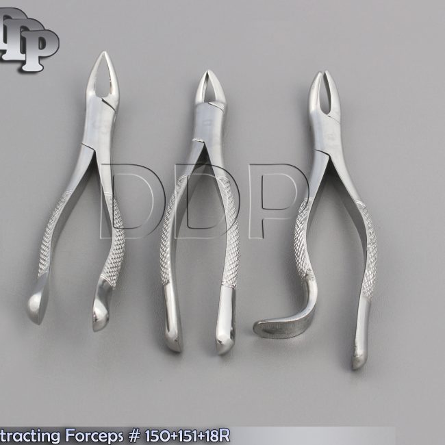 3 O.R GRADE DENTAL TOOTH SURGERY EXTRACTING EXTRACTION FORCEPS # 150+151+ 18R