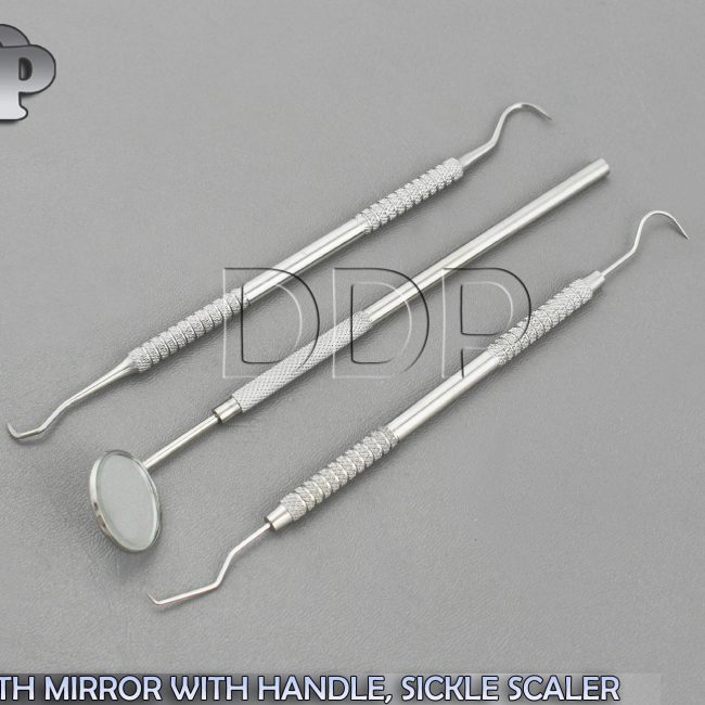 3 Pc Dental Tooth Scraper Mirror Scale Set Tartar Calculus Plaque Remover PR-317