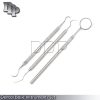 3 Pieces Tarter Scraper Tooth Pick Dental Mirror Scaler Stainless Steel PR-320
