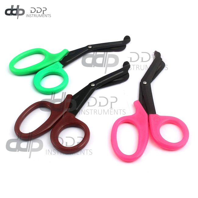 3 (Pink Maroon Green) Fluoride Coated Trauma Paramedic EMT Shears Scissors 7.5"