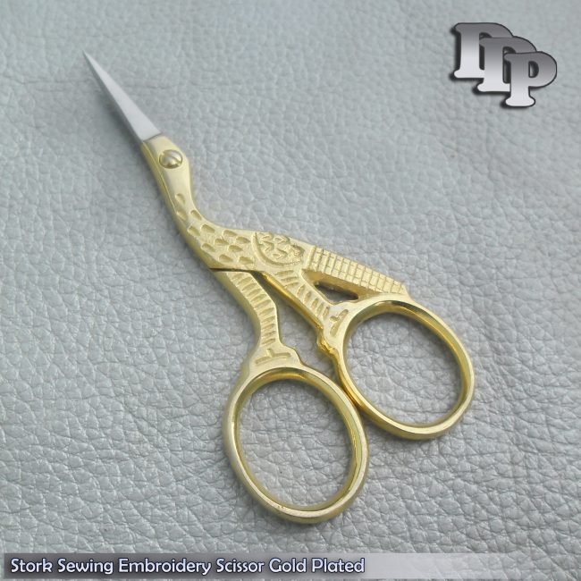 4 1/2" Full Gold Embroidery Scissors And Cross Stitch Sewing