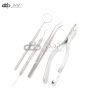 4 PC BASIC DENTAL EXTRACTING FORCEPS #150 COLLEGE PLIERS PROBE MIRROR #5 SET KIT