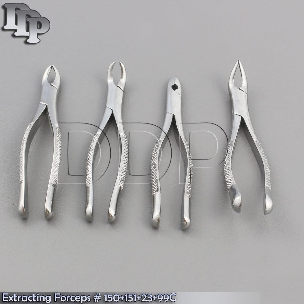 4 Pieces DENTAL TOOTH SURGERY EXTRACTING EXTRACTION FORCEPS #150+#151+#23+#99C