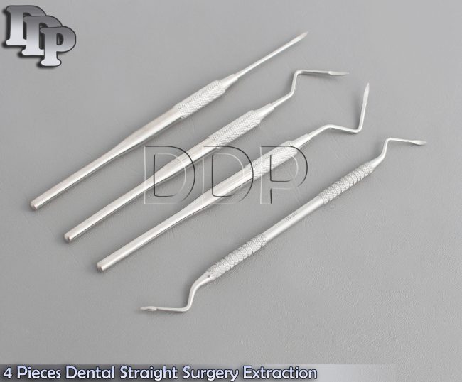 4 Pieces Dental Straight Surgery Extraction Root Tip Apical Elevator DN-2074