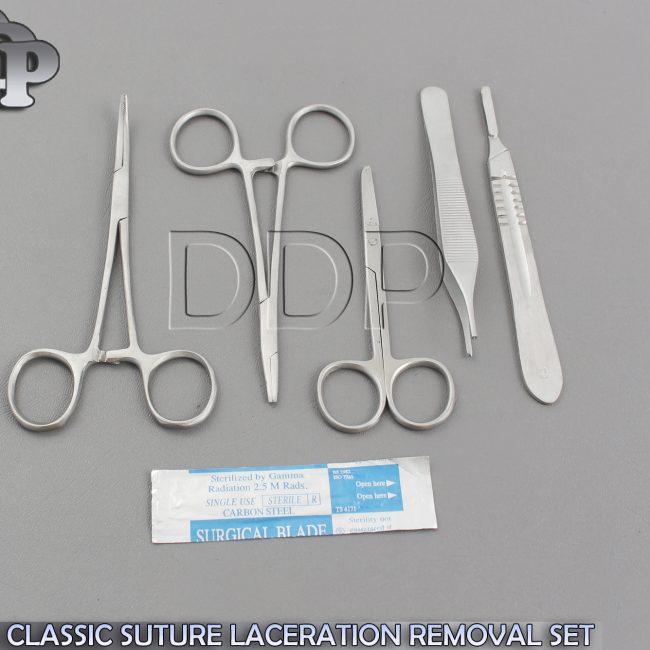 5 PC CLASSIC SUTURE  REMOVAL KIT SET (SCALPEL HANDLE #4+ 5 BLADES #24)