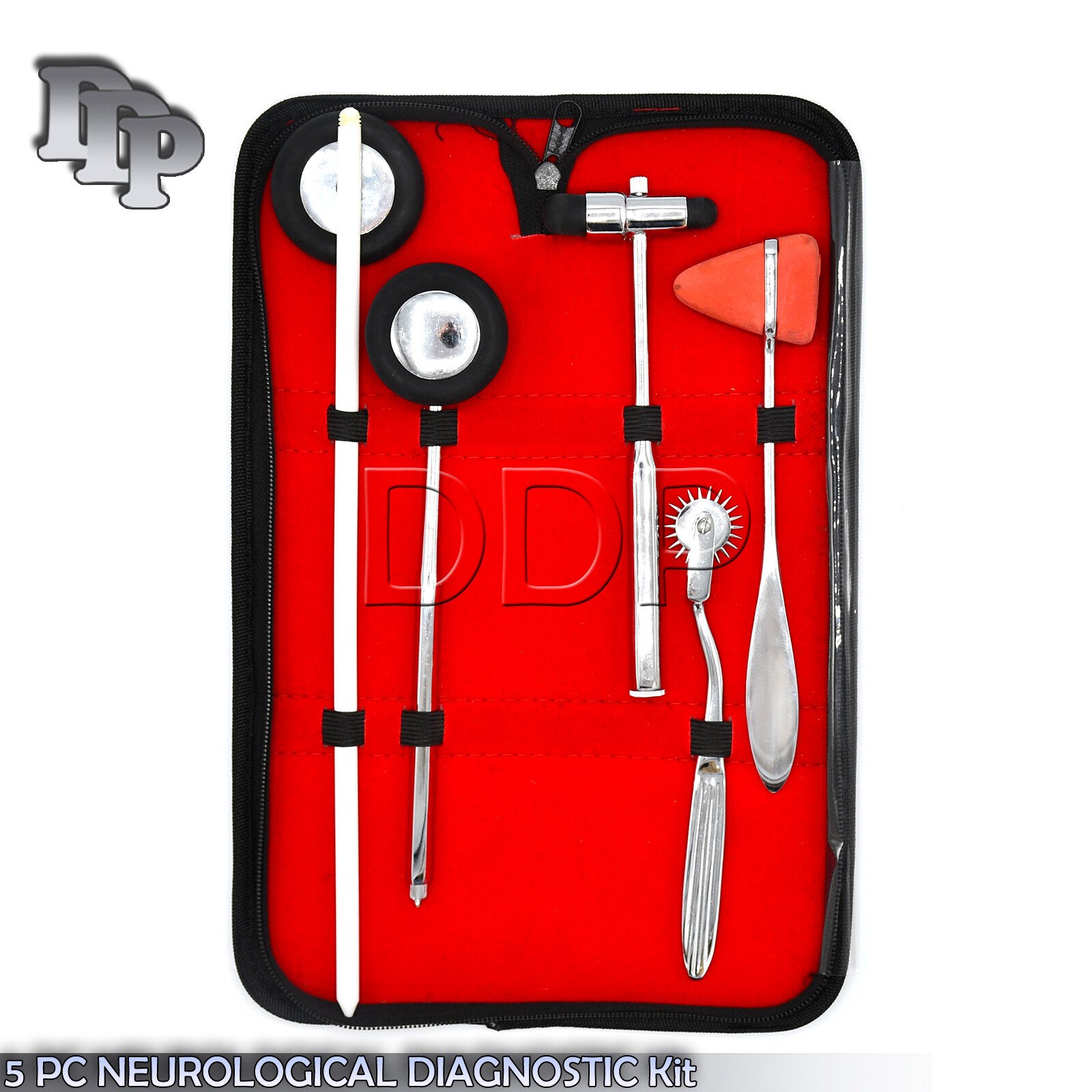 5 PCS Neurological Percussion Reflex Taylor Buck Hammer Pinwheel Diagnostic Set