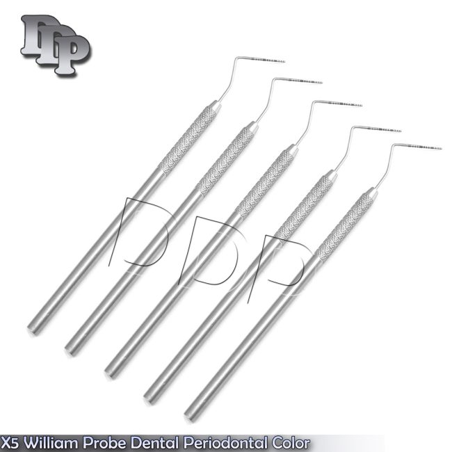 5Pcs William Probe Dental Periodontal Color Marking Tooth Depth Measuring Probes
