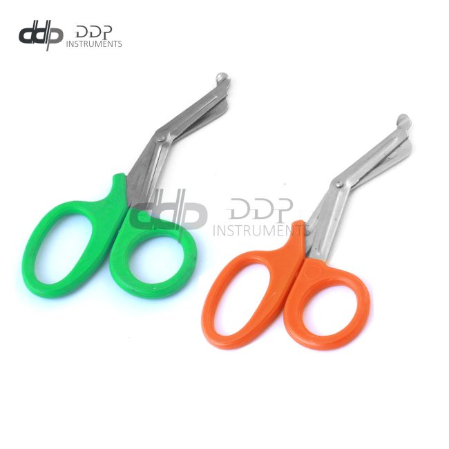 6 EMT PARAMEDIC UTILITY BANDAGE SHEARS EMS ENT SCISSORS 7.5" GREEN+ORANGE