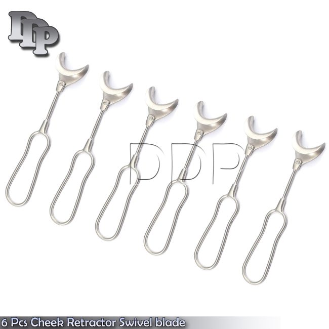 6 Pcs Cheek Retractor Swivel blade (Oral Instruments)
