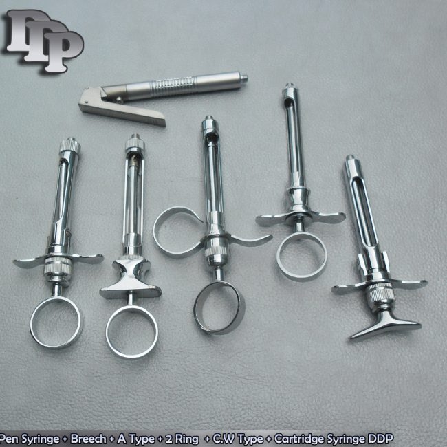 6 Pieces Set Of Syringe, Pen Type+Breech+A Type+2 Ring+CW Type+Cartridge Syringe
