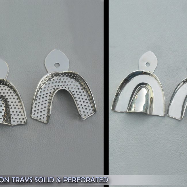 8 Impression Trays Solid PERFORATED Dental Instruments