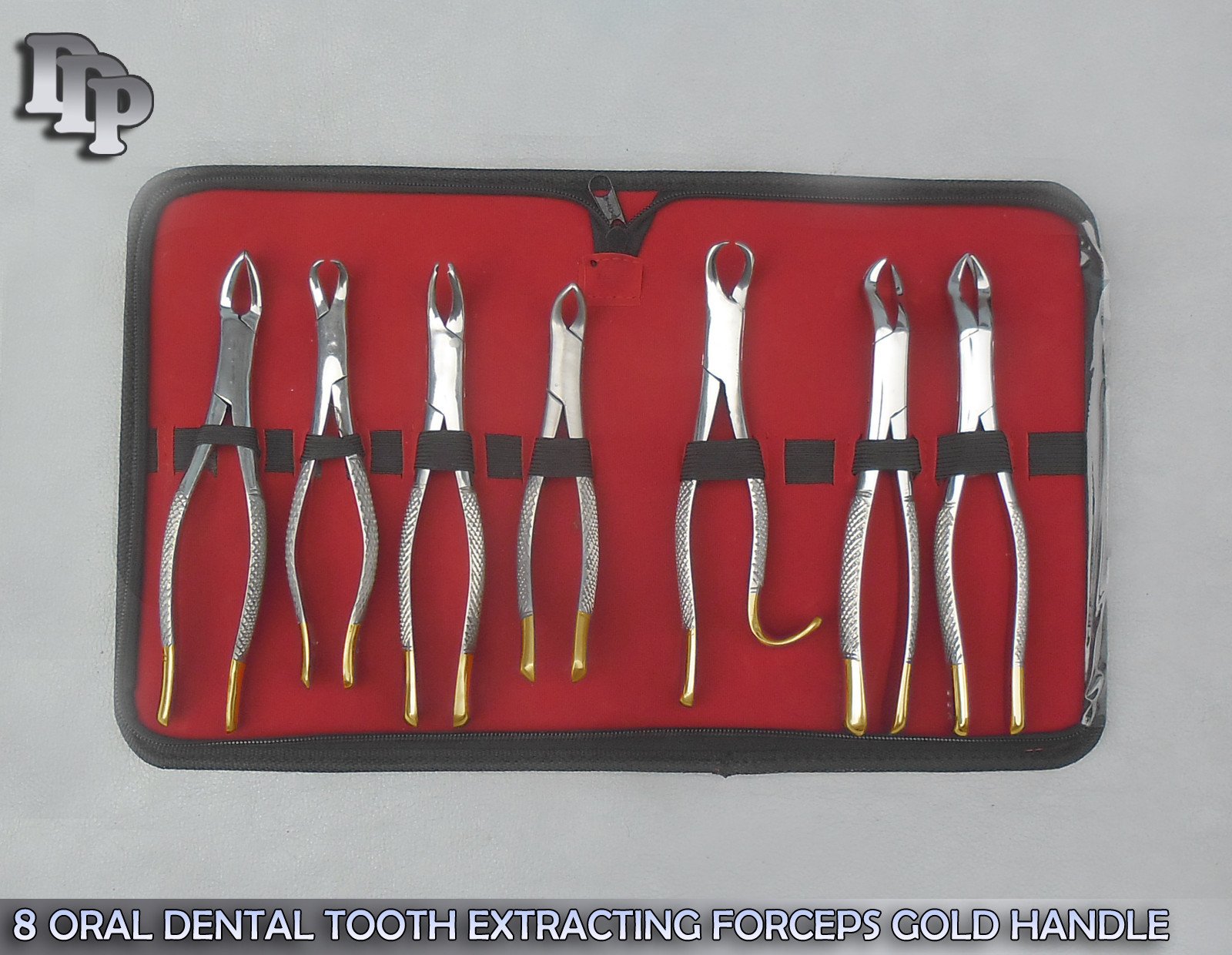 8 O.R GRADE ORAL DENTAL TOOTH EXTRACTING FORCEPS WITH GOLD HANDLE INSTRUMENTS