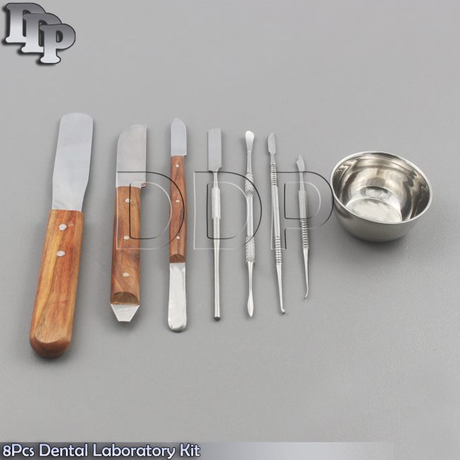 8Pcs Dental Laboratory Kit Plaster Alginate Wax Knives Waxing Modelling Carvers