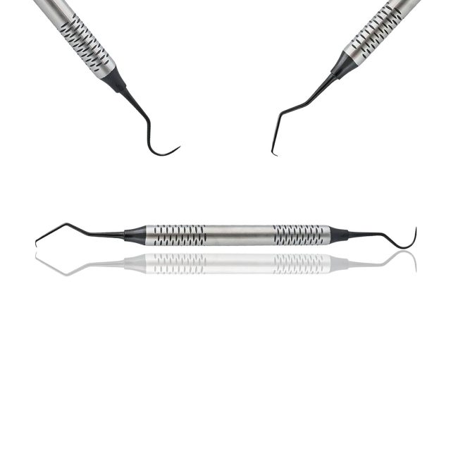 Black Coated Dental Explorer 23/17A Double Ended Hollow Handle DN-2481