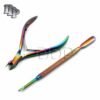 Cuticle Pusher Remover With Nipper Rainbow Stainles Steel Manicure Nail Art Tool