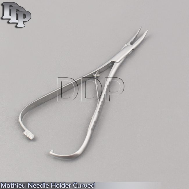 Dental Orthodontic Instruments 14cm Surgical Curved Mathieu Needle Holder Driver