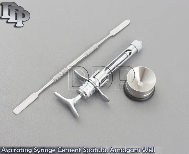 Dental Self Cartridge Aspirating Syringe 2.2ml, Cement Spatula, Amalgam Well