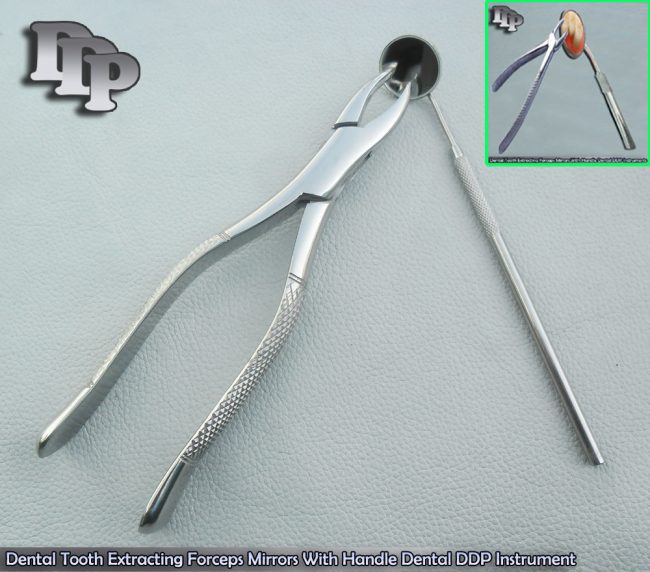 Dental Tooth Extracting Forceps #1 Mirrors # 5 With Handle Dental Instruments