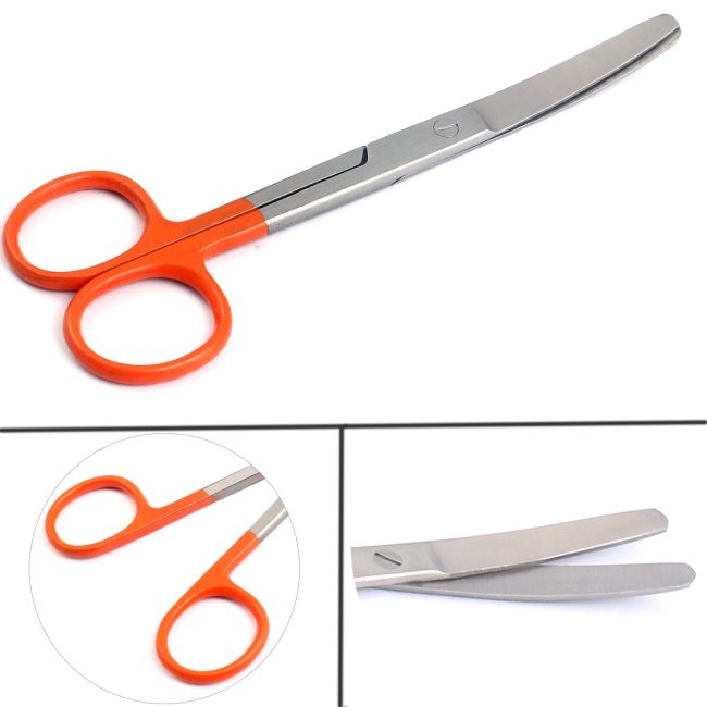 Dissecting Operating Scissors 5.5" Blunt/Blunt Curved Color Handle (Orange)