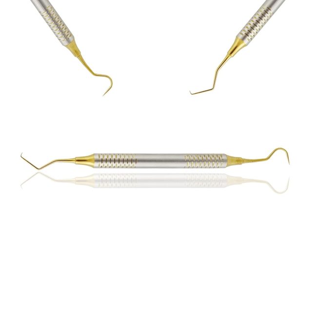 Gold Coated Dental Explorer 23/17A Double Ended Hollow Handle DN-2479